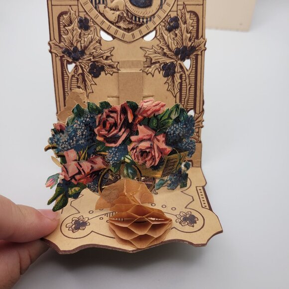 Vintage Pop Up Valentine Christmas Cards Paper Ephemera 3D Designs German USA - Picture 5 of 10